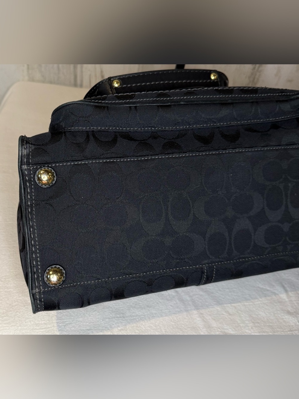 Coach Legacy Bleeker 2007 11435 Black Jaquard Black leather trim Matching Wallet - Picture 10 of 13